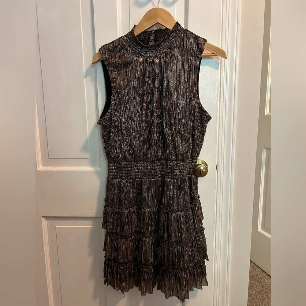 State Brand bronze sleeveless minidress